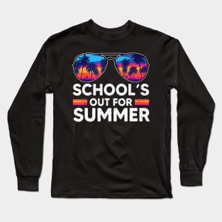 Vintage Last Day Of School Schools Out For Summer Teacher Long Sleeve T-Shirt